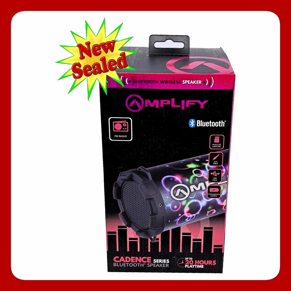 Amplify Cadence Series Bluetooth Speaker Portable Wireless Audio System New